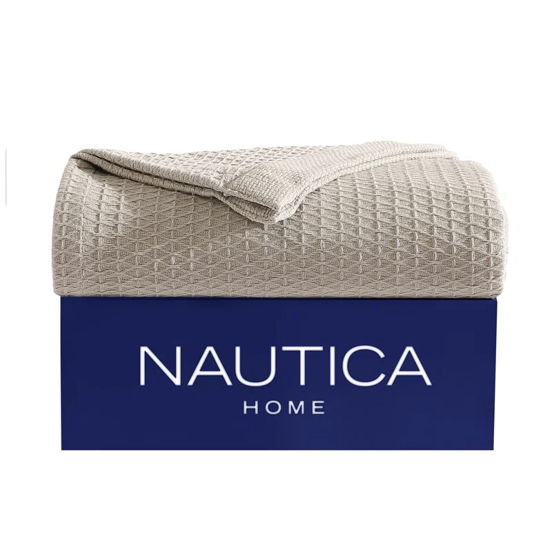 Nautica Nautica Baird Solid Cotton Reversible Blanket