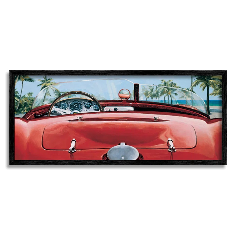 Stupell Industries " Tropical Red Antique Car "