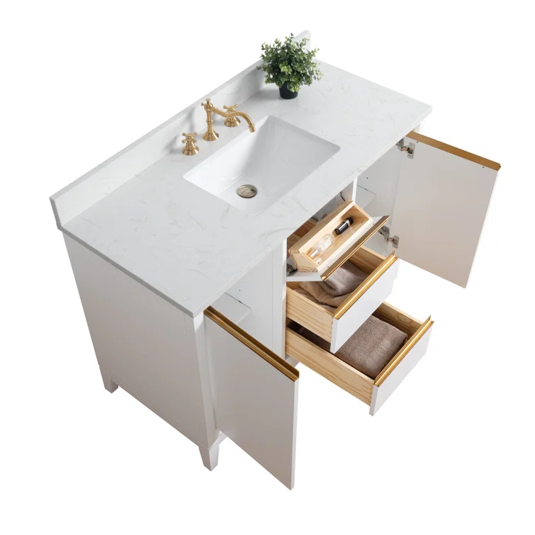 Vanity Art 54 Double Bathroom Vanity with Top