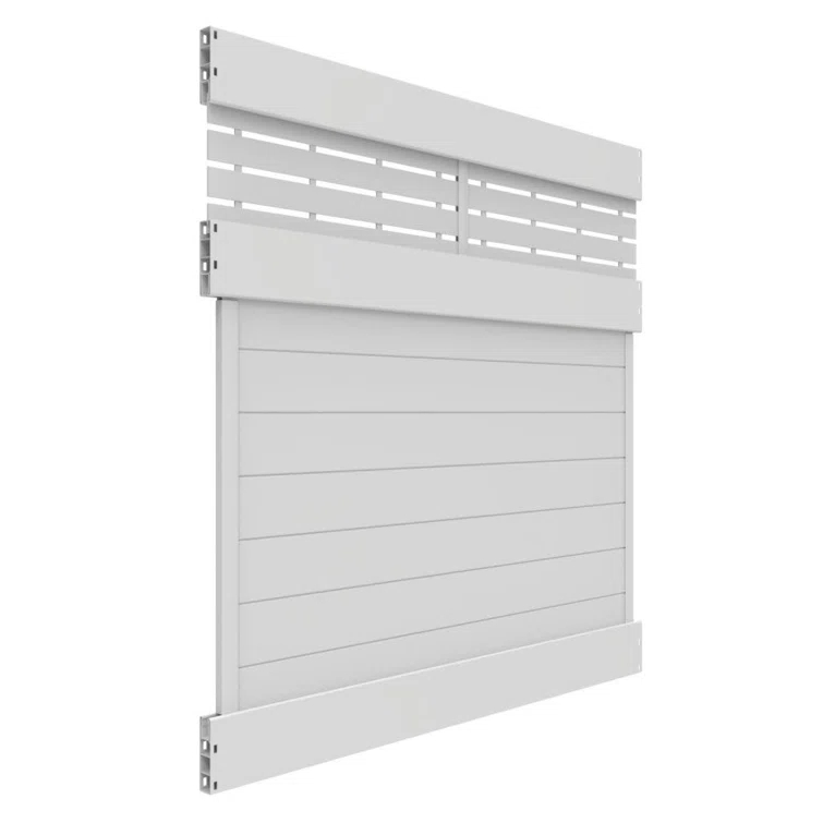 Barrette Outdoor Living Horizontal Fence Boardwalk White Vinyl Panel Kit