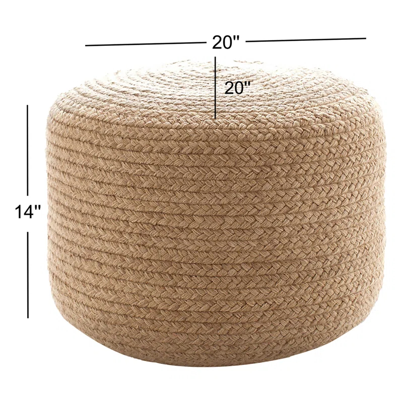 Pine Cone Hill Braided Natural Indoor/Outdoor Pouf