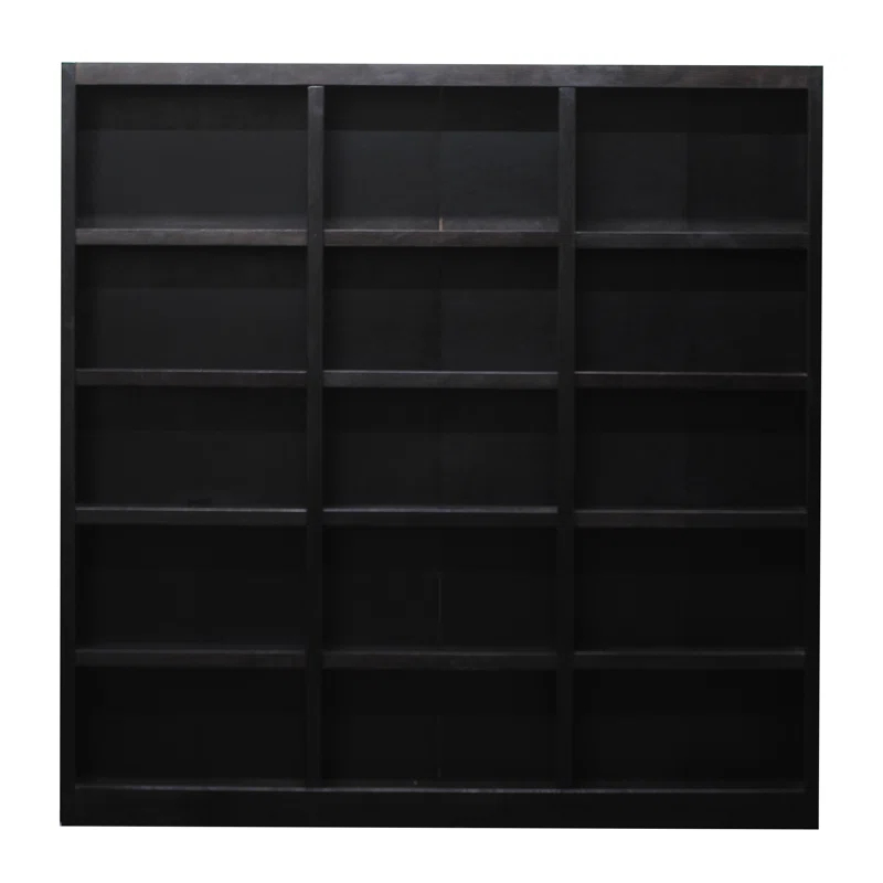 Winston Porter Flannagan Triple Wide Wood Bookcase, 15 Bookshelf, 72 inch Tall Storage and Display Bookshelf for Home Office and Living Room