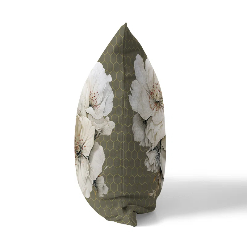 Amrita Sen Magnolia Majesty Floral Reversible Throw Pillow