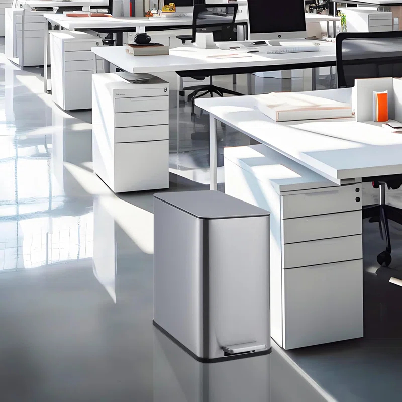 babevy 2.6 Gallon Kitchen Trash Can, Stainless Steel Garbage Can