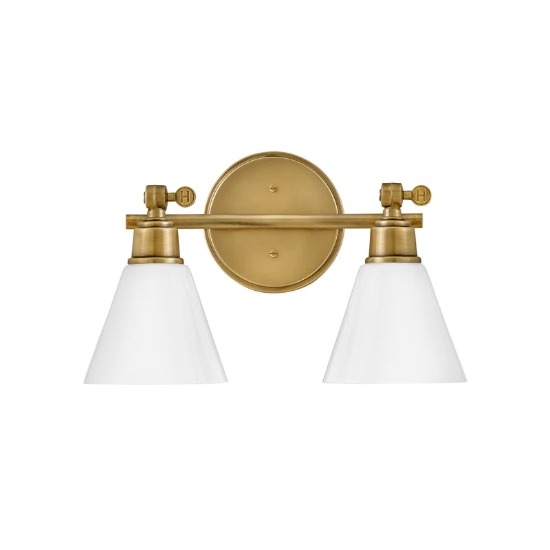 Arti 16-in Adjustable Two Light Bath Vanity with Cased Opal Shade