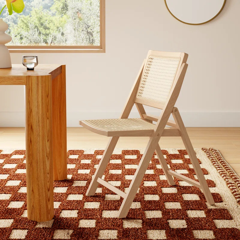 Dan Rattan Folding Dining Chair (Set of 2)