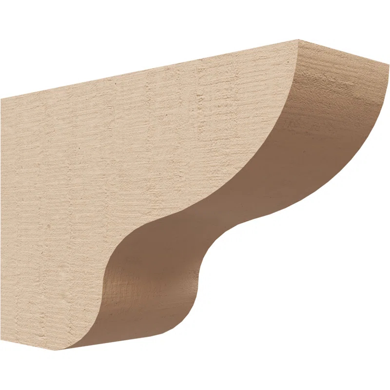 Ekena Millwork Greensboro Rough Cedar Woodgrain TimberThane Corbel, Primed Tan