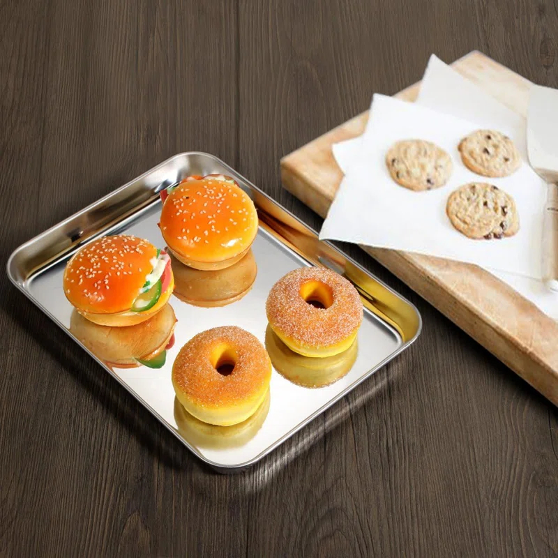 Anadea Baking Sheets Set Of 5, Stainless Steel Baking Pan Tray Cookie Sheet, Size 10 X 8 X 1 Inch, Non Toxic & Healthy, Rust Free & Easy Clean | Wayfair
