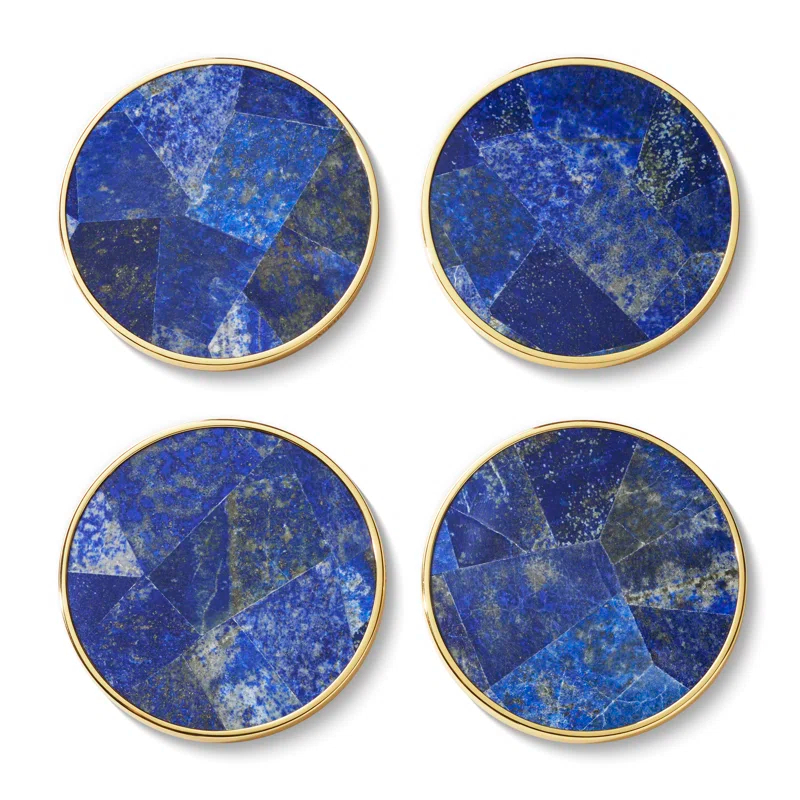 Lucas Rubber Round 4 Piece Coaster Set (Set of 4)