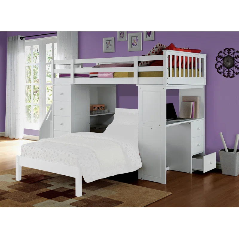 Isabelle & Max™ Estefania Twin 8 Drawer Loft Bed with Bookcase by Isabelle & Maxâ¢
