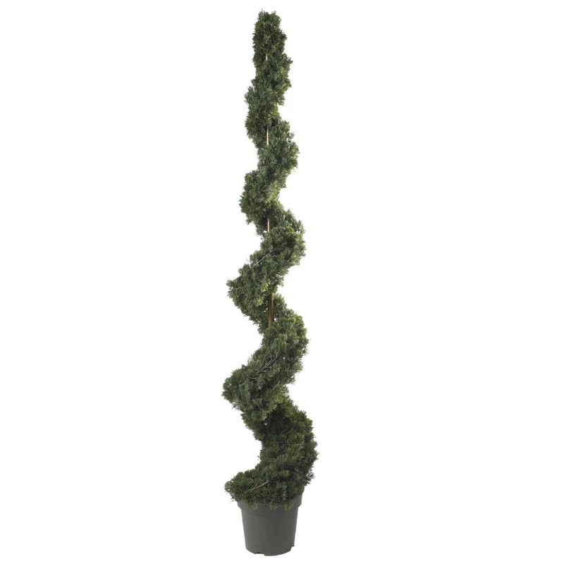 Fleur De Lis Living Faux Cedar Topiary in Pot