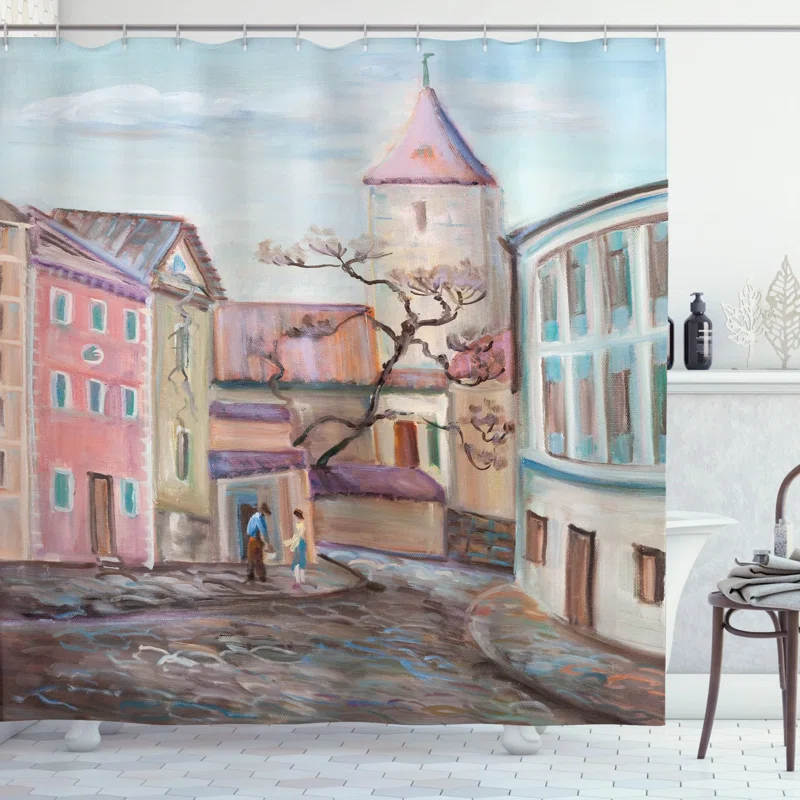 East Urban Home Shower Curtain with Hooks Included