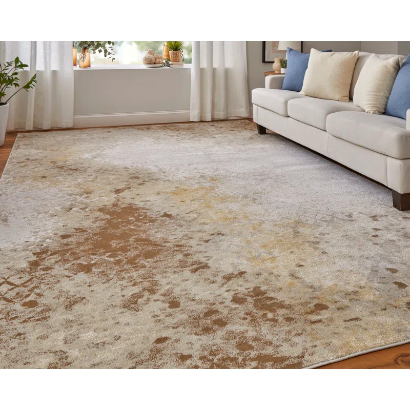 Room Envy Vanhorn Modern Watercolor, Brown/Tan/Ivory