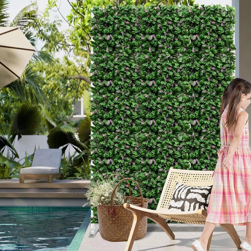 MAXAYA Artificial Hedge Wall Panels,8Pcs10"X10"Greenery Wall Backdrop,P...