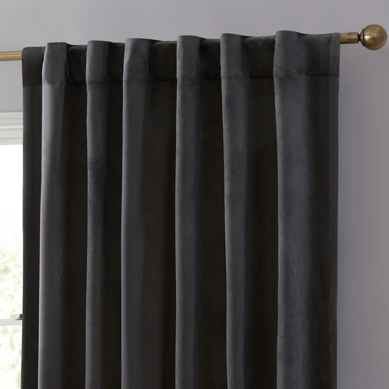 Eider & Ivory™ Monroy Velvet Solid Color Curtain Panels Set (Set of 2)
