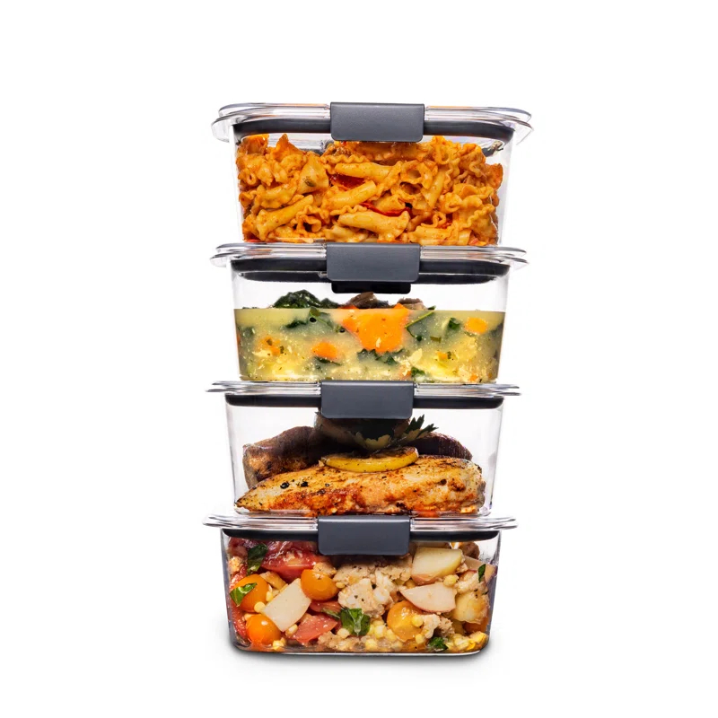 Rubbermaid Brilliance Food Storage Containers, BPA-Free Plastic, 4.7 Cup, 4 Pack | Wayfair