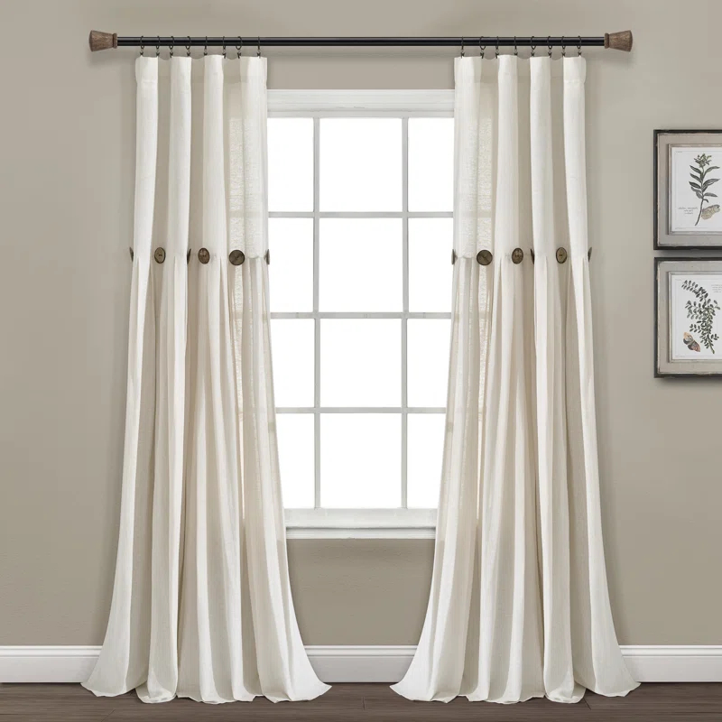 Lush Decor Beckham Window Semi-Sheer Rod Pocket Single Curtain Panel