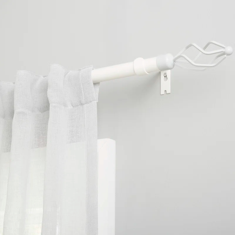Amalgamated Textiles Exclusive Home Lancelot 1" Window Curtain Rod and Finial Set, Adjustable