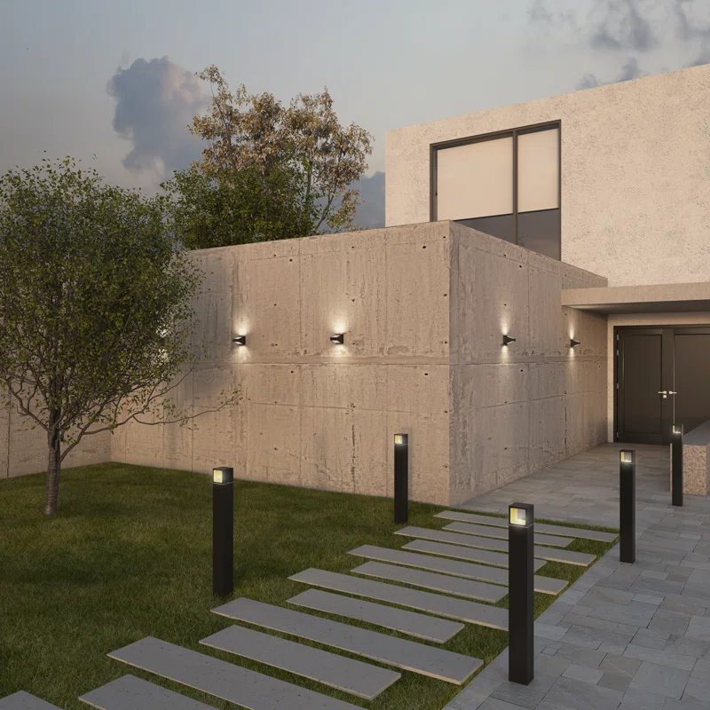 Orren Ellis Suher Integrated LED Metal Bollard Light