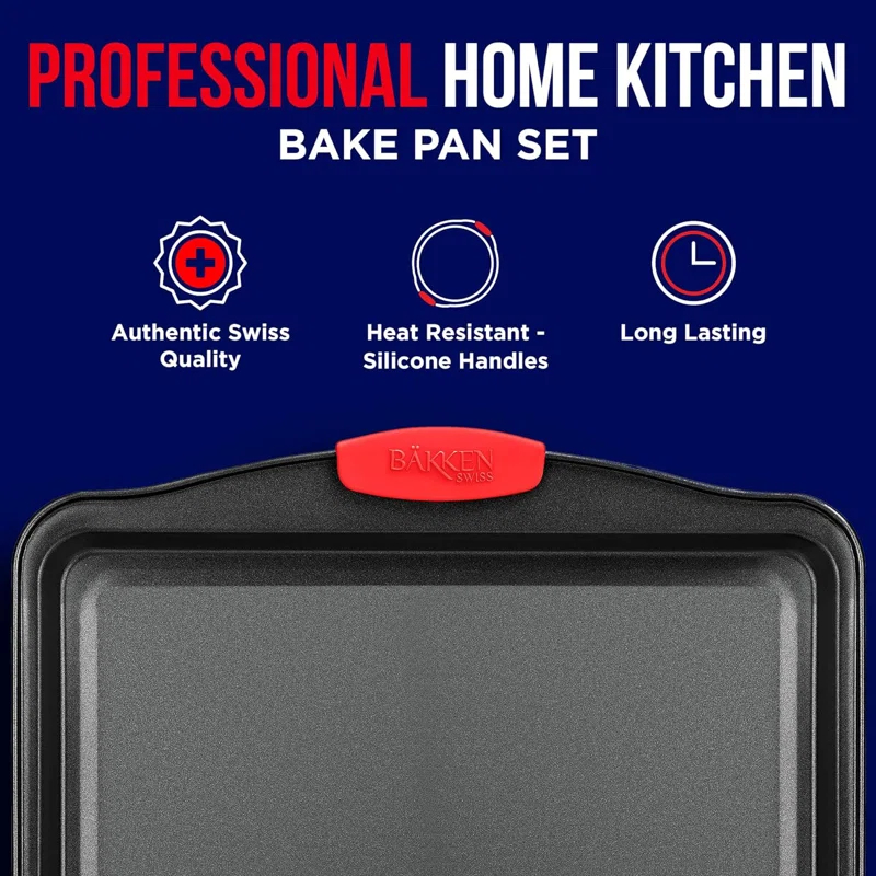 Lifemaster Lifemaster Non-Stick Steel 2 Piece Baking Sheet Set