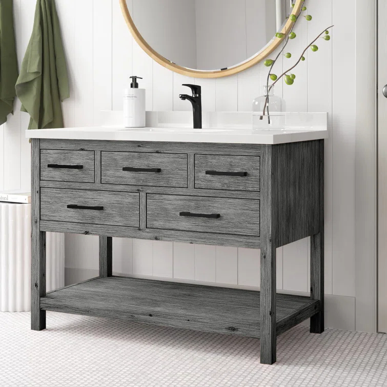 Ari Kitchen & Bath Betty 42'' Single Bathroom Vanity with Quartz Top