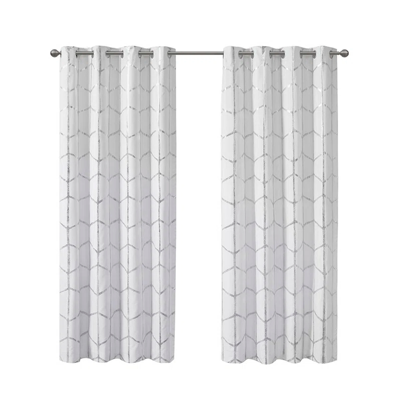 Intelligent Design Raina Total Blackout Metallic Print Grommet Top Curtain Panel