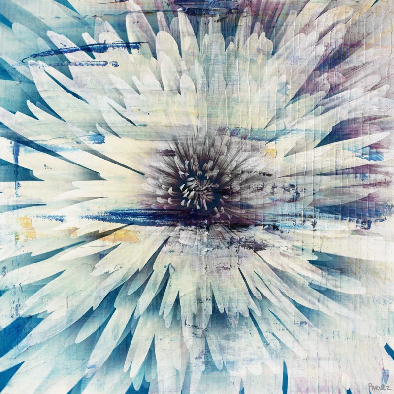 Parvez Taj Rustic Floral " White Burst Bloom " by Parvez Taj