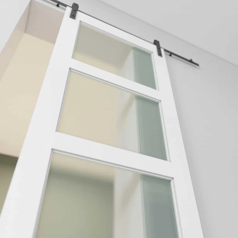 Urban Woodcraft 40'' x 83'' Solid + Manufactured Wood Painted with Installation Hardware Kit Barn Door