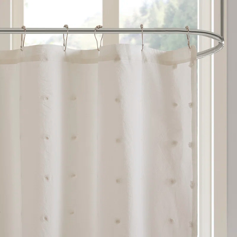 Intelligent Design Brooklyn Cotton Pom Pom Single Shower Curtain