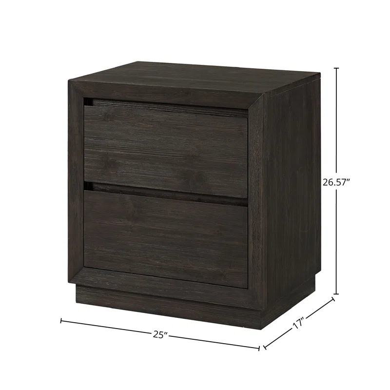 Birch Lane™ Albie 2-Drawer Pine Nightstand