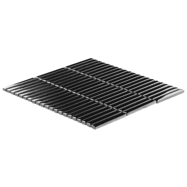 Monogram Stacked 11.19 In. X 11.9 In. Glossy Porcelain Mosaic Floor And Wall Tile (0.92 Sq. Ft. / Each)