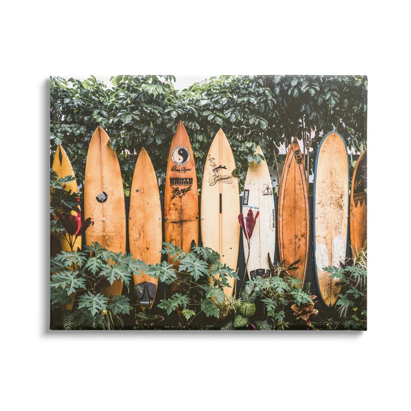 Stupell Industries Az-956-Framed " Surf Boards In Nature " by Krista Broadway