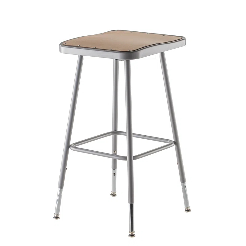 National Public Seating Backed Industrial Stool with Footring
