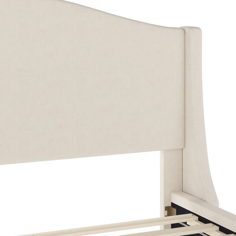 Martha Stewart Martha Stewart Amelia Upholstered Platform Bed With Curved Headboard