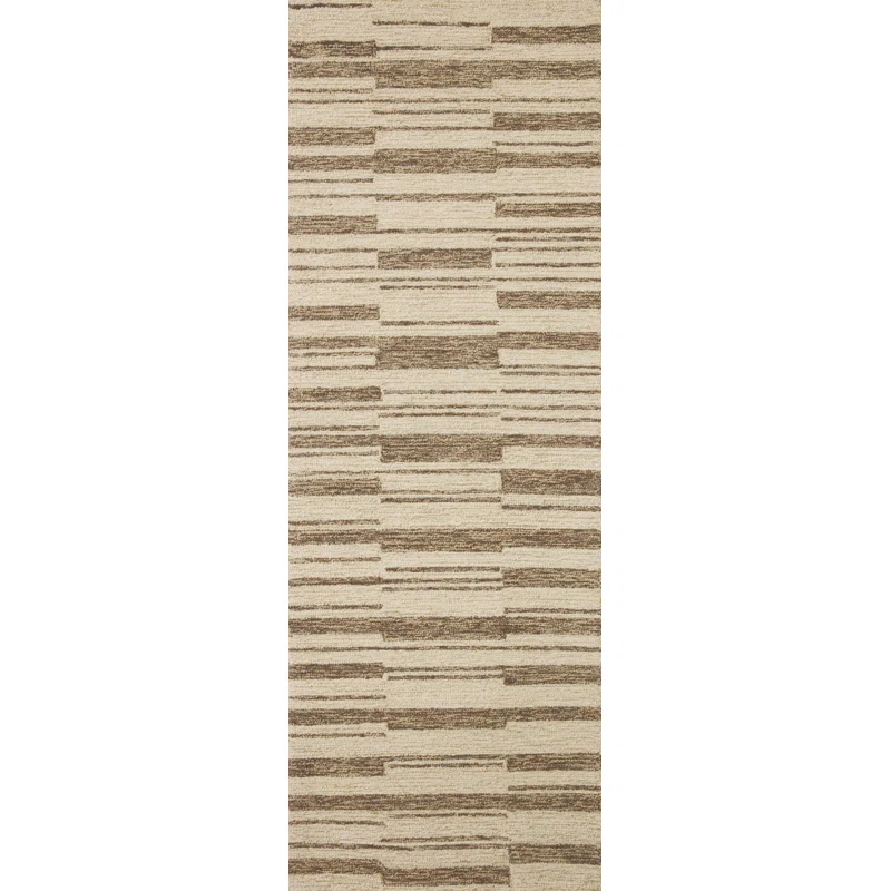 Chris Loves Julia x Loloi Chris Loves Julia x Loloi Polly Checkered Hand-tufted Beige/Tobacco Area Rug