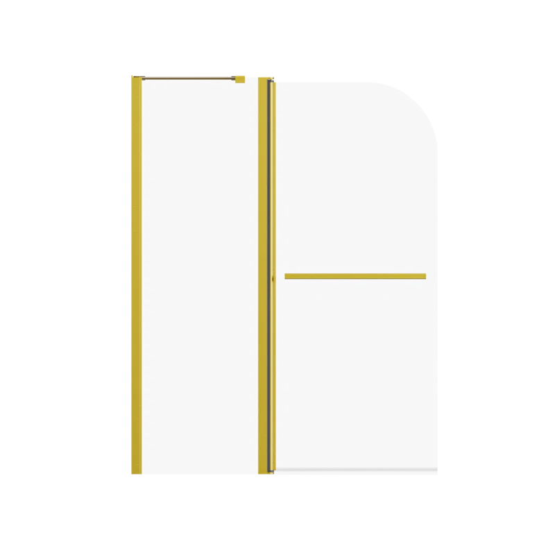 GZMWON 43 in. W * 58 in. H Frameless Folding Shower Doors 1/4" (6mm) Thick SGCC Tempered Glass Door Bathroom Pivot Tub Glass Door