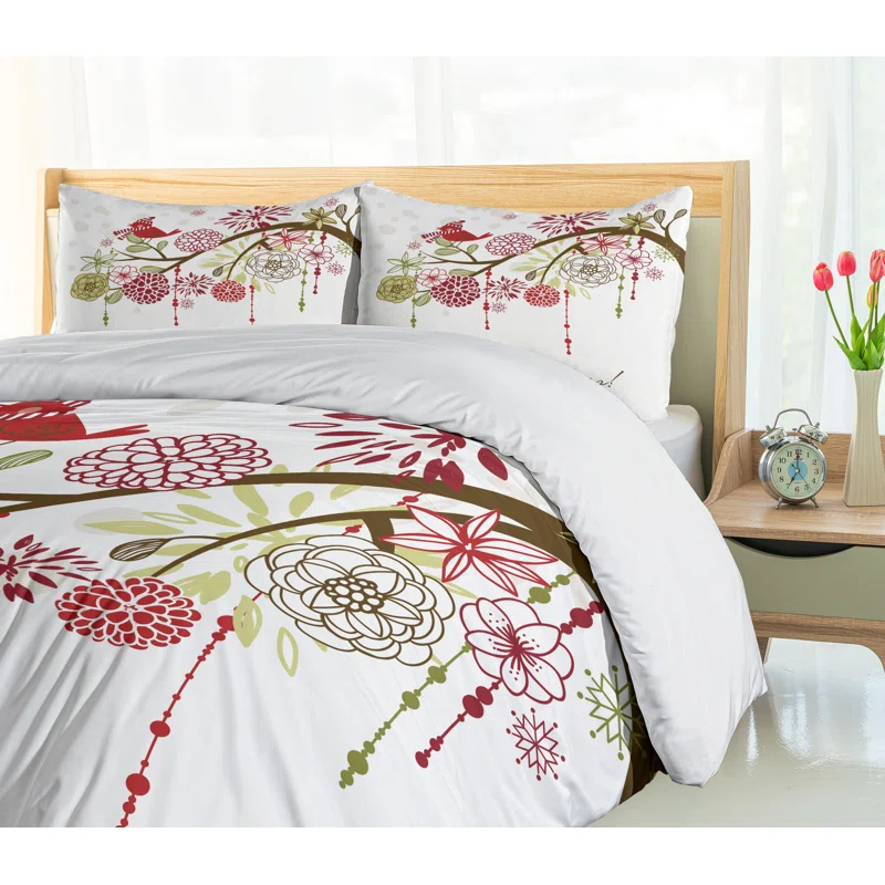 Christmas Farmhouse / Country Floral Duvet Cover Set