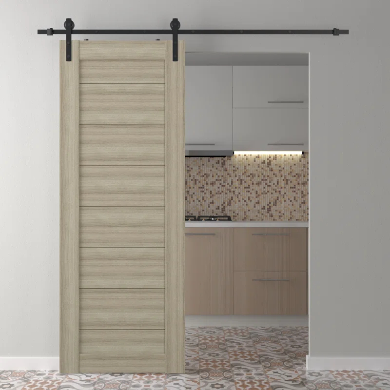 Belldinni Ermi Solid Manufactured Wood Paneled Prefinished Barn Door with Installation Hardware Kit