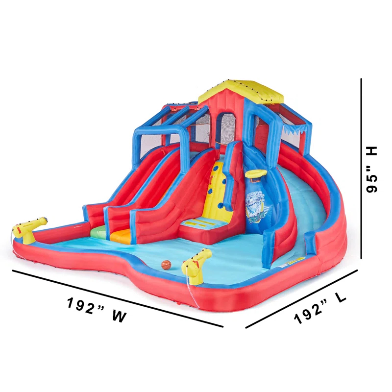 Banzai 16' x 16' Inflatable Water Slide with Air Blower