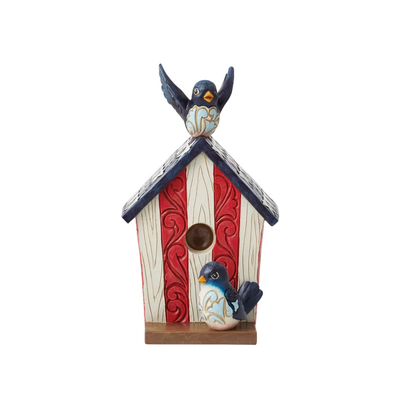 Jim Shore Jim Shore Heartwood Creek Patriotic Birdhouse Figurine 5.3in H
