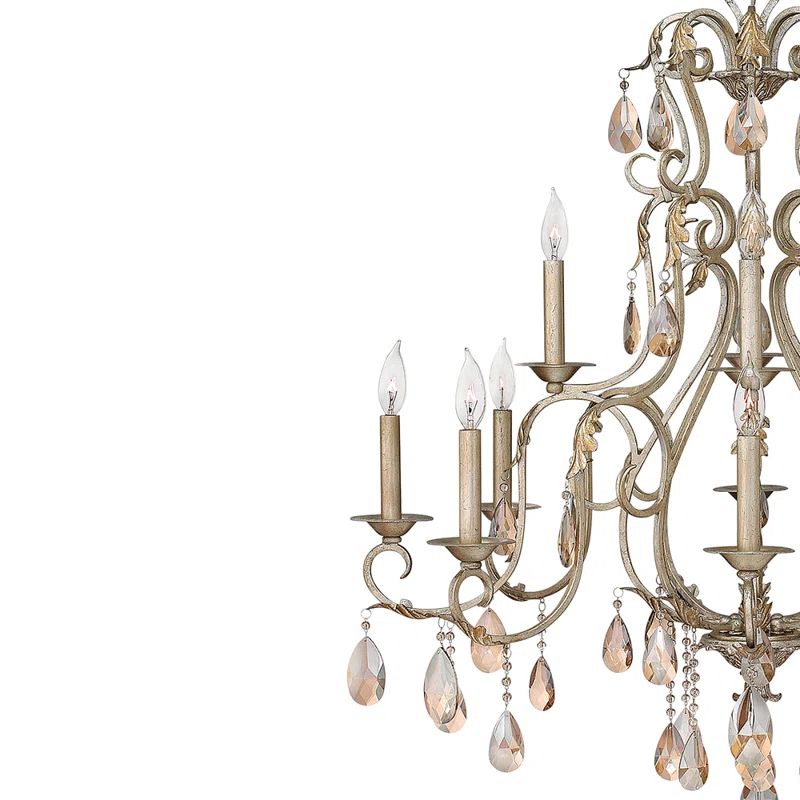 Hinkley Carlton 12 - Light Candle Style Tiered Chandelier with Crystal Accents