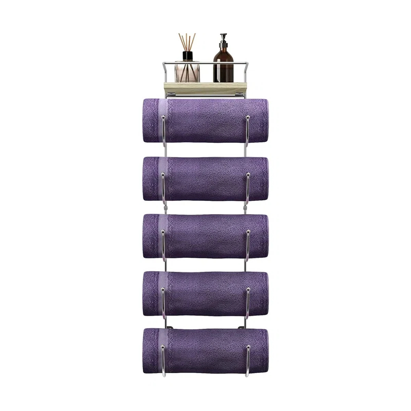 Sorbus 5-Tier Wall Mounted Metal Towel Rack with Shelf