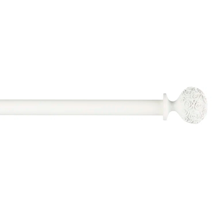 Rosdorf Park Etheredge Exclusive Home Peony 1" Curtain Rod and Coordinating Finial Set, Adjustable