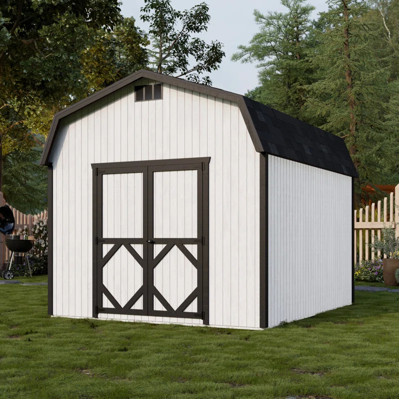 Little Cottage Co. Classic Gambrel Outdoor Wood Storage Barn with 6 ft. Sidewalls