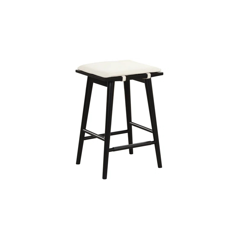 Nathan James Barker Upholstered Counter Stool with Solid Wood Frame