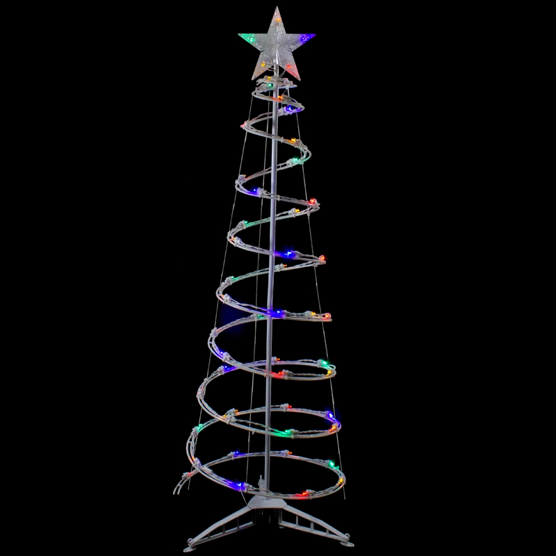 Northlight Seasonal 4ft LED Lighted Spiral Cone Tree Outdoor Christmas Decoration Multi Lights