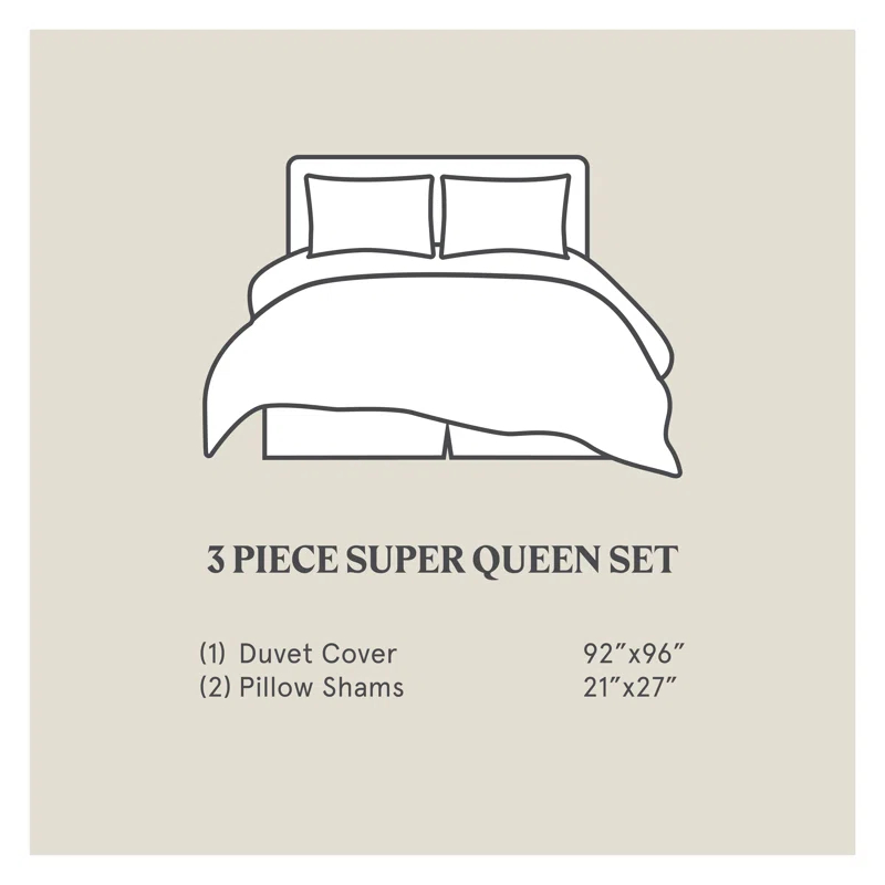 HiEnd Accents Prescott Ticking Stripe Pattern Woven Classic Chic Casual Farmhouse Coastal 3 Piece Duvet Cover Set