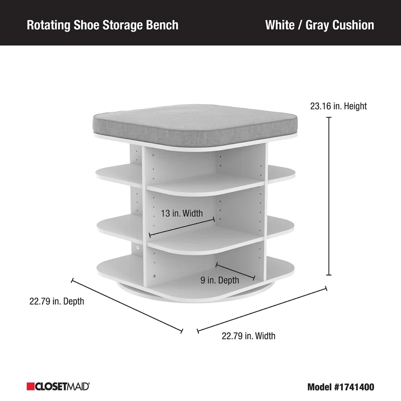 ClosetMaid 12 Pair Shoe Storage Bench