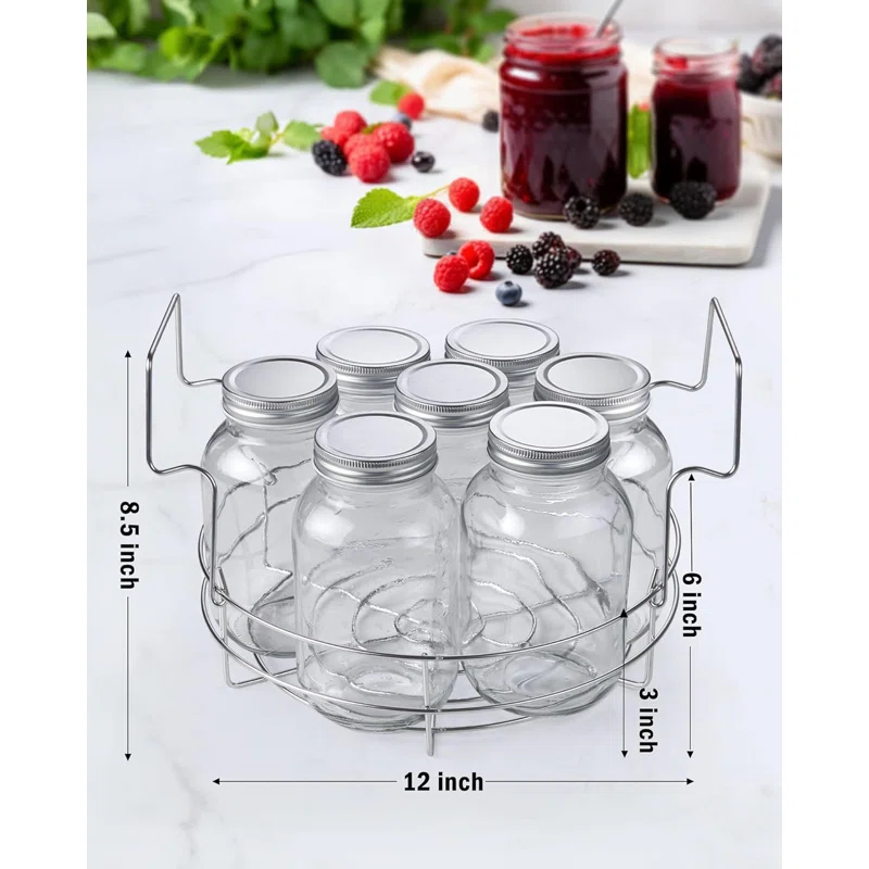 Cook N Home Cook N Home 12-inch Canning Rack, 2 Pack, Stainless Steel Steamer Canning Jar Rack, Kit For Regular Wide Mouth Mason Jars Ball Jars Holds 8 Pint Or 7 Quart Jars
