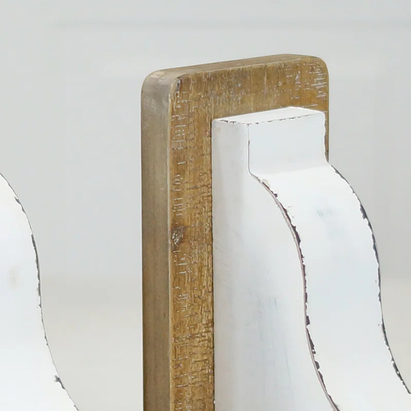Ophelia & Co. VIP Wood 8 in. White Traditional Bookends Set of 2 | Wayfair